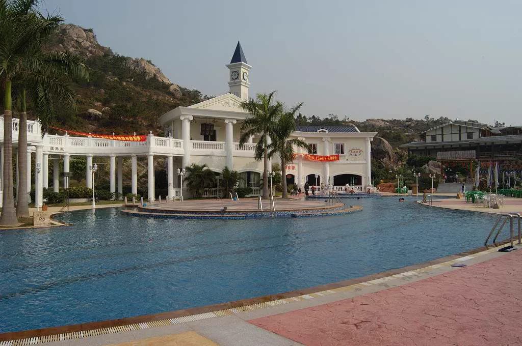 Pool complex within Gudou Hot Spring resort