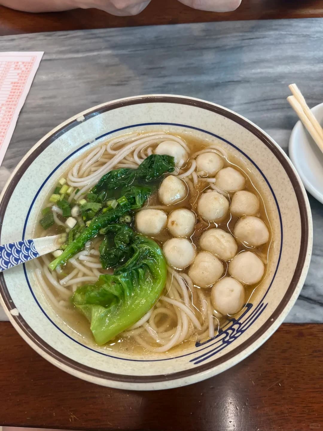 Fish-ball noodle soup photographed in Kaiping