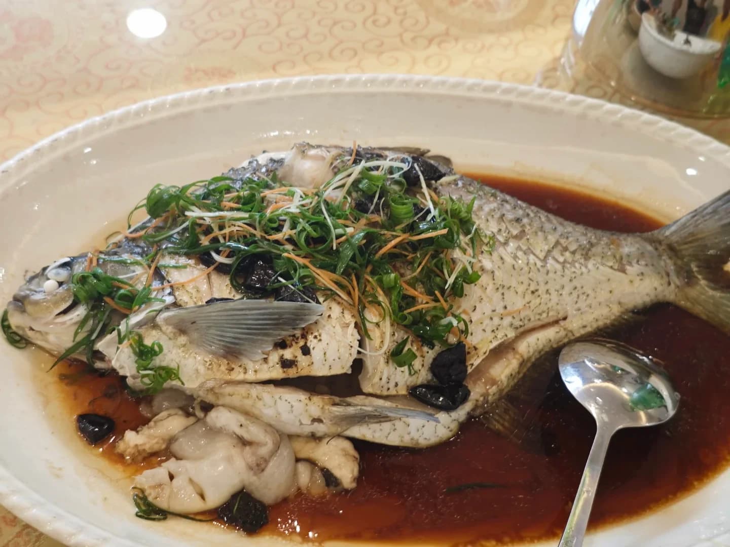 Steamed fish photographed at Xijiang Yugang in Zhaoqing