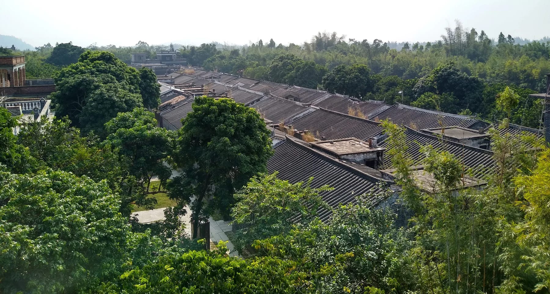 Diaolou and trees in Majianglong