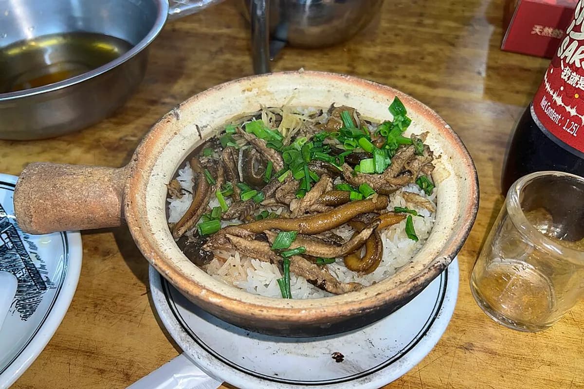 廣東開平赤坎上桌的黃鱔煲仔飯